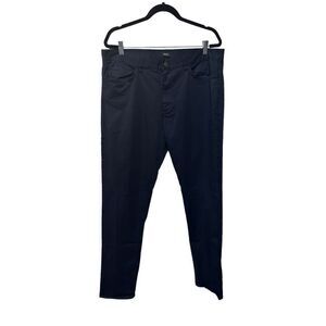 Theory Classic Solid Dark Blue Cotton Blend Straight Leg Chino Pants Size 36